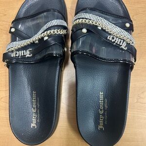 NEW Juicy Couture Black Sandals 10